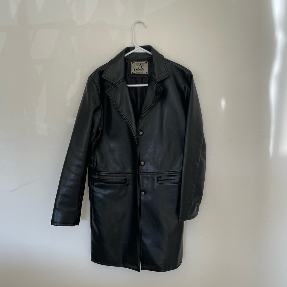 Leather Coat in Black